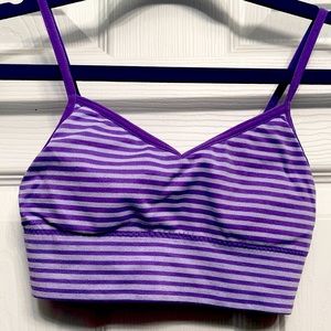 Nicole Miller Y2K Girl’s Junior Padded Reversible Sport Bra| Purple |Sz 8-10